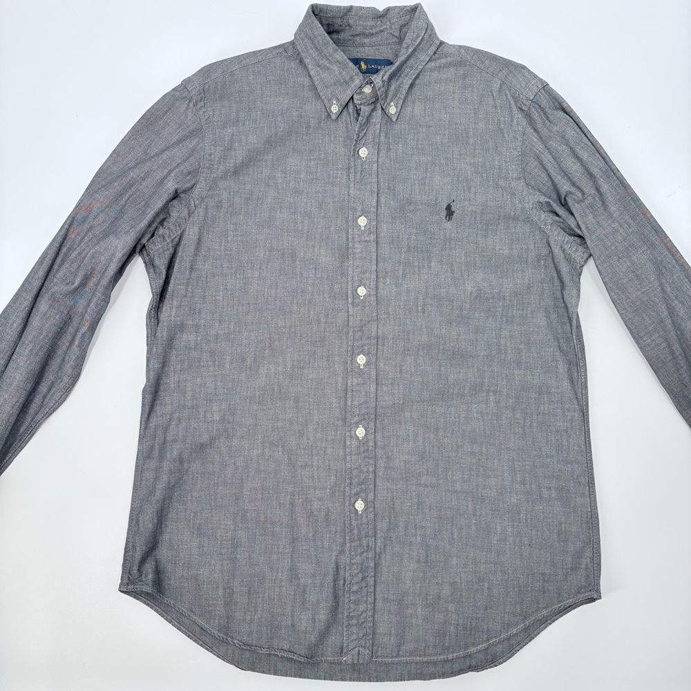 Polo Ralph Lauren Men’s Gray Chambray Button Down Shirt - Picture 6 of 10